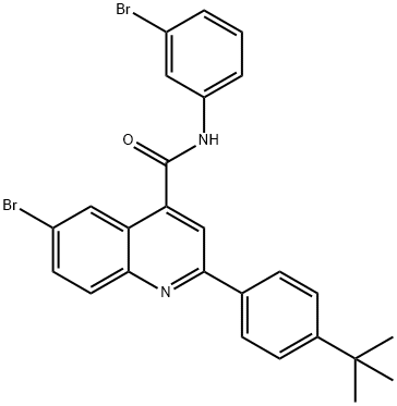 6-bromo-N-(3-bromophenyl)-2-(4-tert-butylphenyl)quinoline-4-carboxamide,664978-19-2,结构式