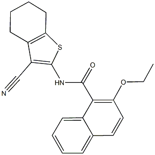 N-(3-cyano-4,5,6,7-tetrahydro-1-benzothien-2-yl)-2-ethoxy-1-naphthamide Struktur