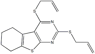 2,4-bis(allylsulfanyl)-5,6,7,8-tetrahydro[1]benzothieno[2,3-d]pyrimidine Structure