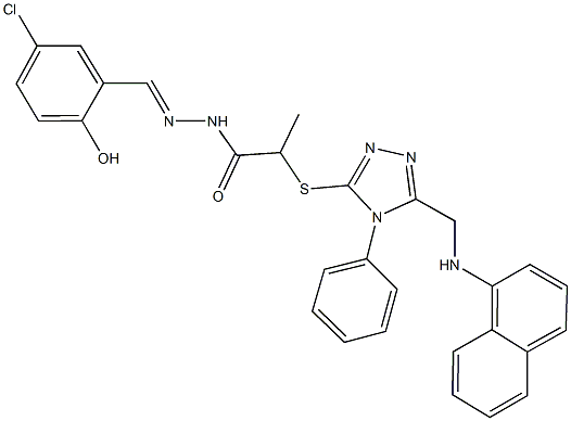 N'-(5-chloro-2-hydroxybenzylidene)-2-({5-[(1-naphthylamino)methyl]-4-phenyl-4H-1,2,4-triazol-3-yl}sulfanyl)propanohydrazide Structure