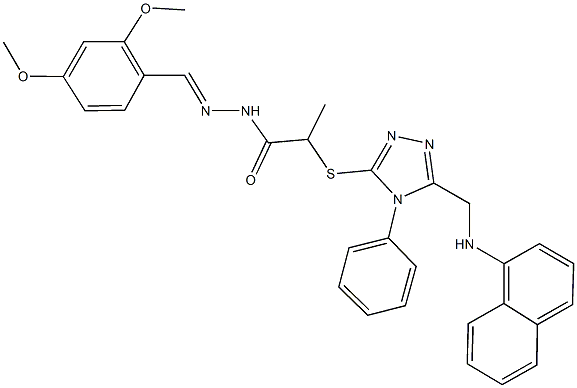 N'-(2,4-dimethoxybenzylidene)-2-({5-[(1-naphthylamino)methyl]-4-phenyl-4H-1,2,4-triazol-3-yl}sulfanyl)propanohydrazide|