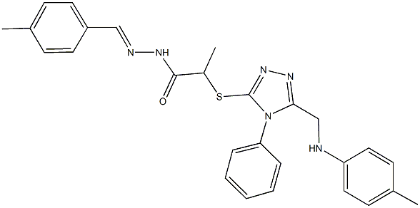 N'-(4-methylbenzylidene)-2-{[4-phenyl-5-(4-toluidinomethyl)-4H-1,2,4-triazol-3-yl]sulfanyl}propanohydrazide|