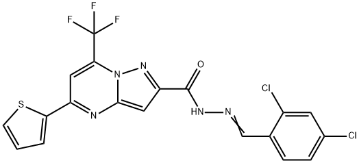 N'-(2,4-dichlorobenzylidene)-5-(2-thienyl)-7-(trifluoromethyl)pyrazolo[1,5-a]pyrimidine-2-carbohydrazide Structure