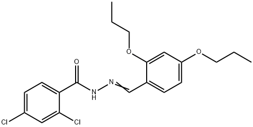 2,4-dichloro-N'-(2,4-dipropoxybenzylidene)benzohydrazide 化学構造式