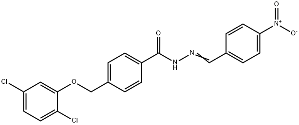 4-[(2,5-dichlorophenoxy)methyl]-N'-{4-nitrobenzylidene}benzohydrazide Struktur