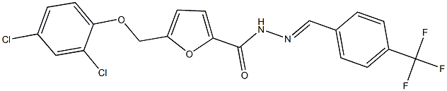 5-[(2,4-dichlorophenoxy)methyl]-N'-[4-(trifluoromethyl)benzylidene]-2-furohydrazide 化学構造式