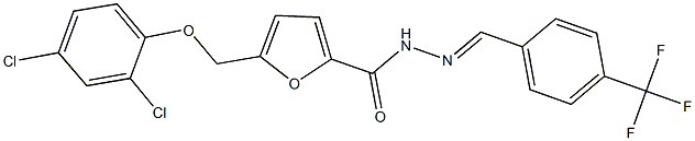 5-[(2,4-dichlorophenoxy)methyl]-N'-[4-(trifluoromethyl)benzylidene]-2-furohydrazide Structure