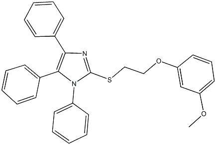 2-{[2-(3-methoxyphenoxy)ethyl]sulfanyl}-1,4,5-triphenyl-1H-imidazole Struktur