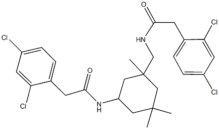 2-(2,4-dichlorophenyl)-N-[3-({[(2,4-dichlorophenyl)acetyl]amino}methyl)-3,5,5-trimethylcyclohexyl]acetamide 化学構造式