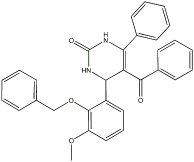 5-benzoyl-4-[2-(benzyloxy)-3-methoxyphenyl]-6-phenyl-3,4-dihydro-2(1H)-pyrimidinone Structure