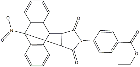 ethyl 4-{1-nitro-16,18-dioxo-17-azapentacyclo[6.6.5.0~2,7~.0~9,14~.0~15,19~]nonadeca-2,4,6,9,11,13-hexaen-17-yl}benzoate Struktur