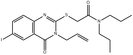 2-[(3-allyl-6-iodo-4-oxo-3,4-dihydro-2-quinazolinyl)sulfanyl]-N,N-dipropylacetamide,664993-06-0,结构式