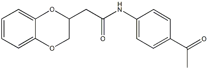N-(4-acetylphenyl)-2-(2,3-dihydro-1,4-benzodioxin-2-yl)acetamide,664993-37-7,结构式
