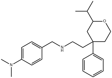N-[4-(dimethylamino)benzyl]-N-[2-(2-isopropyl-4-phenyltetrahydro-2H-pyran-4-yl)ethyl]amine Struktur