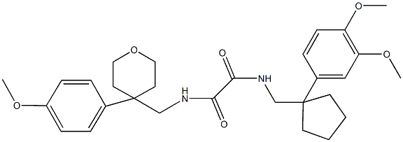 N~1~-{[1-(3,4-dimethoxyphenyl)cyclopentyl]methyl}-N~2~-{[4-(4-methoxyphenyl)tetrahydro-2H-pyran-4-yl]methyl}ethanediamide Structure