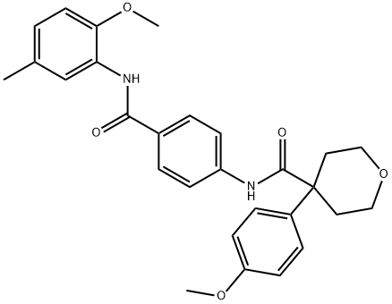 N-{4-[(2-methoxy-5-methylanilino)carbonyl]phenyl}-4-(4-methoxyphenyl)tetrahydro-2H-pyran-4-carboxamide,664993-51-5,结构式