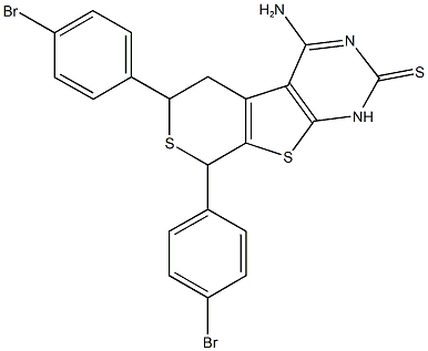 4-amino-6,8-bis(4-bromophenyl)-1,5,6,8-tetrahydro-2H-thiopyrano[4',3':4,5]thieno[2,3-d]pyrimidine-2-thione Structure