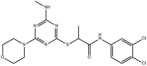 N-(3,4-dichlorophenyl)-2-{[4-(methylamino)-6-(4-morpholinyl)-1,3,5-triazin-2-yl]sulfanyl}propanamide Structure