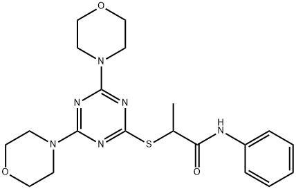 664993-77-5 2-{[4,6-di(4-morpholinyl)-1,3,5-triazin-2-yl]sulfanyl}-N-phenylpropanamide
