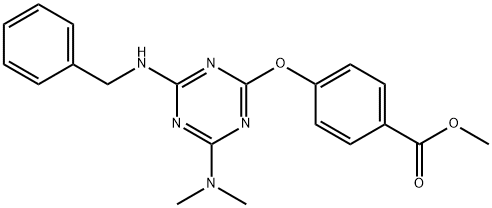 methyl 4-{[4-(benzylamino)-6-(dimethylamino)-1,3,5-triazin-2-yl]oxy}benzoate,664993-80-0,结构式