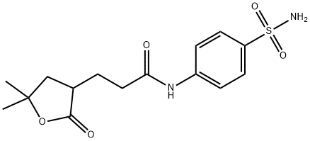 N-[4-(aminosulfonyl)phenyl]-3-(5,5-dimethyl-2-oxotetrahydro-3-furanyl)propanamide Struktur