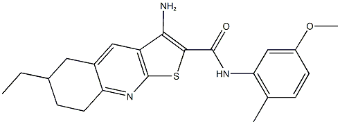 3-amino-6-ethyl-N-(5-methoxy-2-methylphenyl)-5,6,7,8-tetrahydrothieno[2,3-b]quinoline-2-carboxamide 结构式