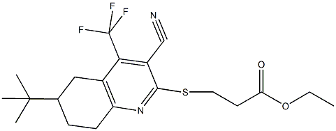 664994-24-5 ethyl 3-{[6-tert-butyl-3-cyano-4-(trifluoromethyl)-5,6,7,8-tetrahydroquinolin-2-yl]sulfanyl}propanoate