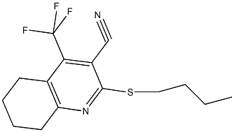 2-(butylsulfanyl)-4-(trifluoromethyl)-5,6,7,8-tetrahydroquinoline-3-carbonitrile Struktur