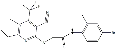 664999-22-8 N-(4-bromo-2-methylphenyl)-2-{[3-cyano-6-ethyl-5-methyl-4-(trifluoromethyl)pyridin-2-yl]sulfanyl}acetamide