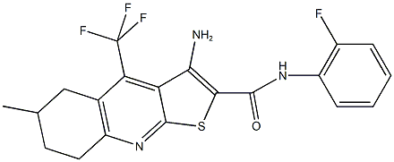 3-amino-N-(2-fluorophenyl)-6-methyl-4-(trifluoromethyl)-5,6,7,8-tetrahydrothieno[2,3-b]quinoline-2-carboxamide|