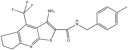 3-amino-N-(4-methylbenzyl)-4-(trifluoromethyl)-6,7-dihydro-5H-cyclopenta[b]thieno[3,2-e]pyridine-2-carboxamide Structure