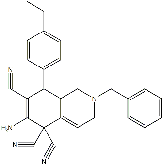 665000-46-4 6-amino-2-benzyl-8-(4-ethylphenyl)-2,3,8,8a-tetrahydro-5,5,7(1H)-isoquinolinetricarbonitrile