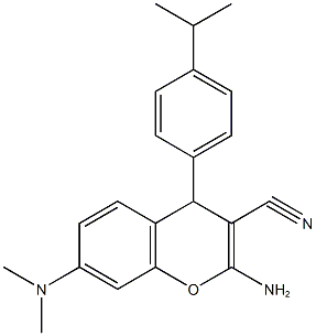 2-amino-7-(dimethylamino)-4-(4-isopropylphenyl)-4H-chromene-3-carbonitrile,665000-50-0,结构式