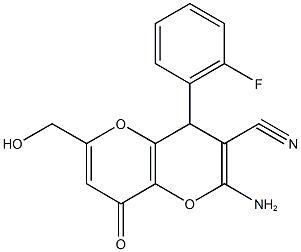 2-amino-4-(2-fluorophenyl)-6-(hydroxymethyl)-8-oxo-4,8-dihydropyrano[3,2-b]pyran-3-carbonitrile|