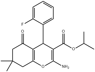 isopropyl 2-amino-4-(2-fluorophenyl)-7,7-dimethyl-5-oxo-5,6,7,8-tetrahydro-4H-chromene-3-carboxylate Structure