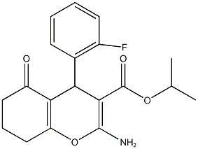 isopropyl 2-amino-4-(2-fluorophenyl)-5-oxo-5,6,7,8-tetrahydro-4H-chromene-3-carboxylate,665000-69-1,结构式