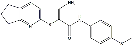 3-amino-N-[4-(methylsulfanyl)phenyl]-6,7-dihydro-5H-cyclopenta[b]thieno[3,2-e]pyridine-2-carboxamide Struktur