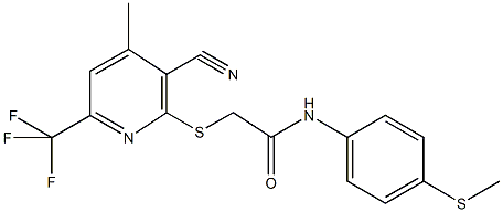 665000-94-2 2-{[3-cyano-4-methyl-6-(trifluoromethyl)-2-pyridinyl]sulfanyl}-N-[4-(methylsulfanyl)phenyl]acetamide