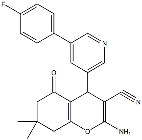 2-amino-4-[5-(4-fluorophenyl)-3-pyridinyl]-7,7-dimethyl-5-oxo-5,6,7,8-tetrahydro-4H-chromene-3-carbonitrile Structure