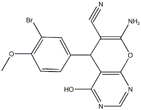 7-amino-5-(3-bromo-4-methoxyphenyl)-4-hydroxy-5H-pyrano[2,3-d]pyrimidine-6-carbonitrile Structure