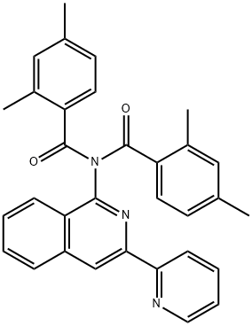 N-(2,4-dimethylbenzoyl)-2,4-dimethyl-N-[3-(2-pyridinyl)-1-isoquinolinyl]benzamide 结构式