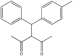 3-[(4-methylphenyl)(phenyl)methyl]-2,4-pentanedione 化学構造式