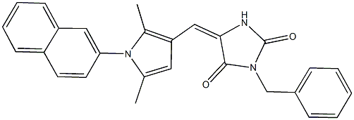 3-benzyl-5-{[2,5-dimethyl-1-(2-naphthyl)-1H-pyrrol-3-yl]methylene}-2,4-imidazolidinedione,665006-79-1,结构式