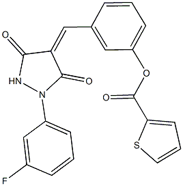 3-{[1-(3-fluorophenyl)-3,5-dioxo-4-pyrazolidinylidene]methyl}phenyl 2-thiophenecarboxylate,665006-84-8,结构式