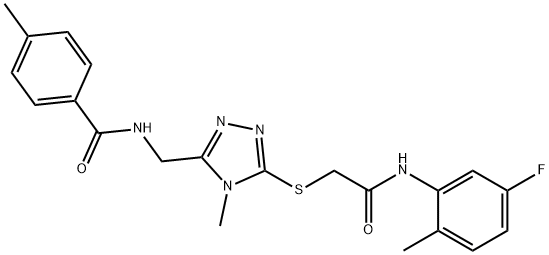 N-[(5-{[2-(5-fluoro-2-methylanilino)-2-oxoethyl]sulfanyl}-4-methyl-4H-1,2,4-triazol-3-yl)methyl]-4-methylbenzamide,665006-86-0,结构式