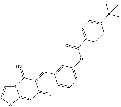 3-[(5-imino-7-oxo-5H-[1,3]thiazolo[3,2-a]pyrimidin-6(7H)-ylidene)methyl]phenyl 4-tert-butylbenzoate,665007-30-7,结构式