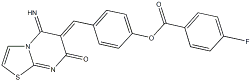 4-[(5-imino-7-oxo-5H-[1,3]thiazolo[3,2-a]pyrimidin-6(7H)-ylidene)methyl]phenyl 4-fluorobenzoate 结构式