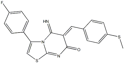 3-(4-fluorophenyl)-5-imino-6-[4-(methylsulfanyl)benzylidene]-5,6-dihydro-7H-[1,3]thiazolo[3,2-a]pyrimidin-7-one,665007-80-7,结构式