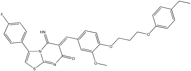 6-{4-[3-(4-ethylphenoxy)propoxy]-3-methoxybenzylidene}-3-(4-fluorophenyl)-5-imino-5,6-dihydro-7H-[1,3]thiazolo[3,2-a]pyrimidin-7-one Structure