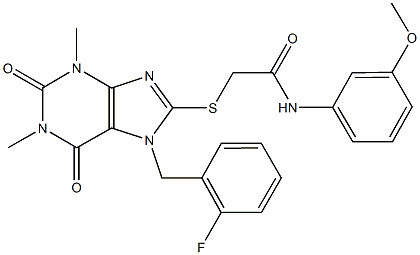 2-{[7-(2-fluorobenzyl)-1,3-dimethyl-2,6-dioxo-2,3,6,7-tetrahydro-1H-purin-8-yl]sulfanyl}-N-(3-methoxyphenyl)acetamide|